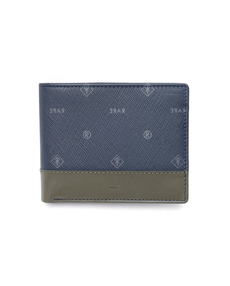 Rare Rabbit Brio (Leather) Wallet-Bi-Fold (Cc)-Navy/Olive