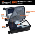 Black trolley bag interior with mesh pocket and padded laptop compartment