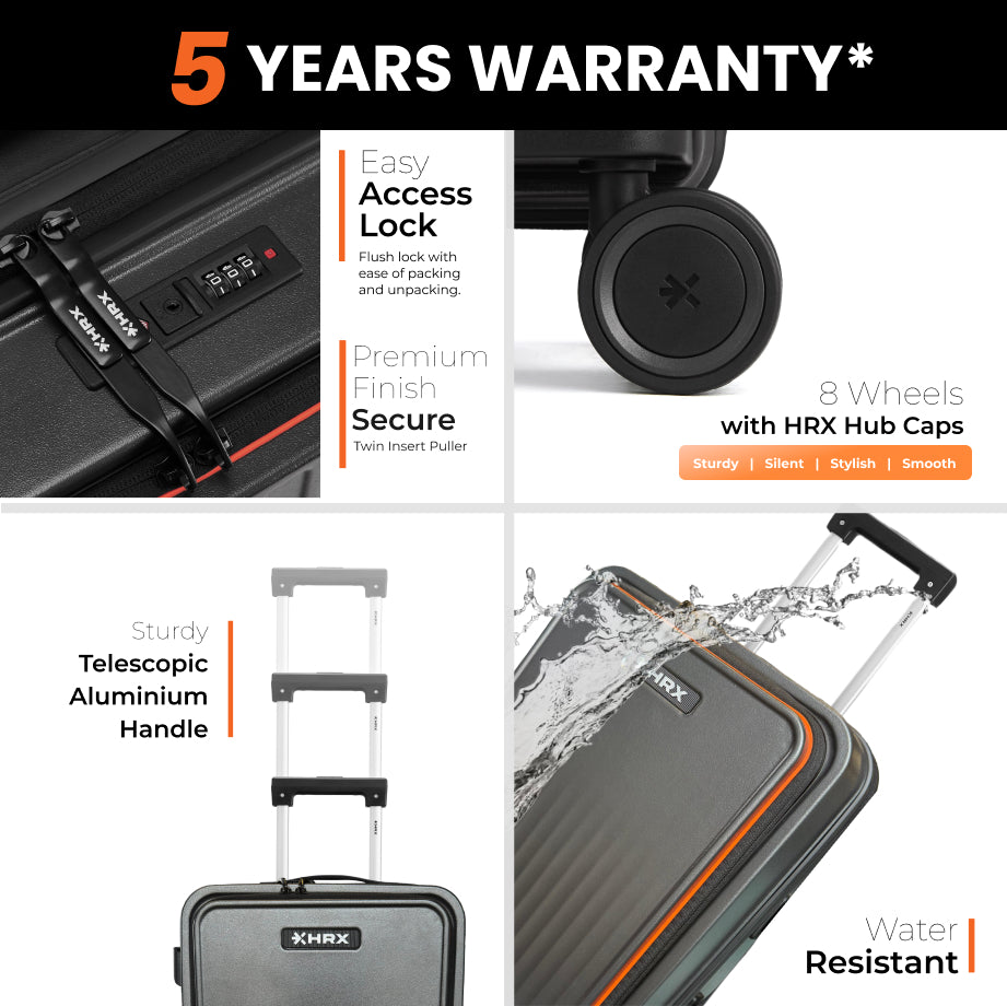 HRX Force Commute Trolley with Laptop Compartment