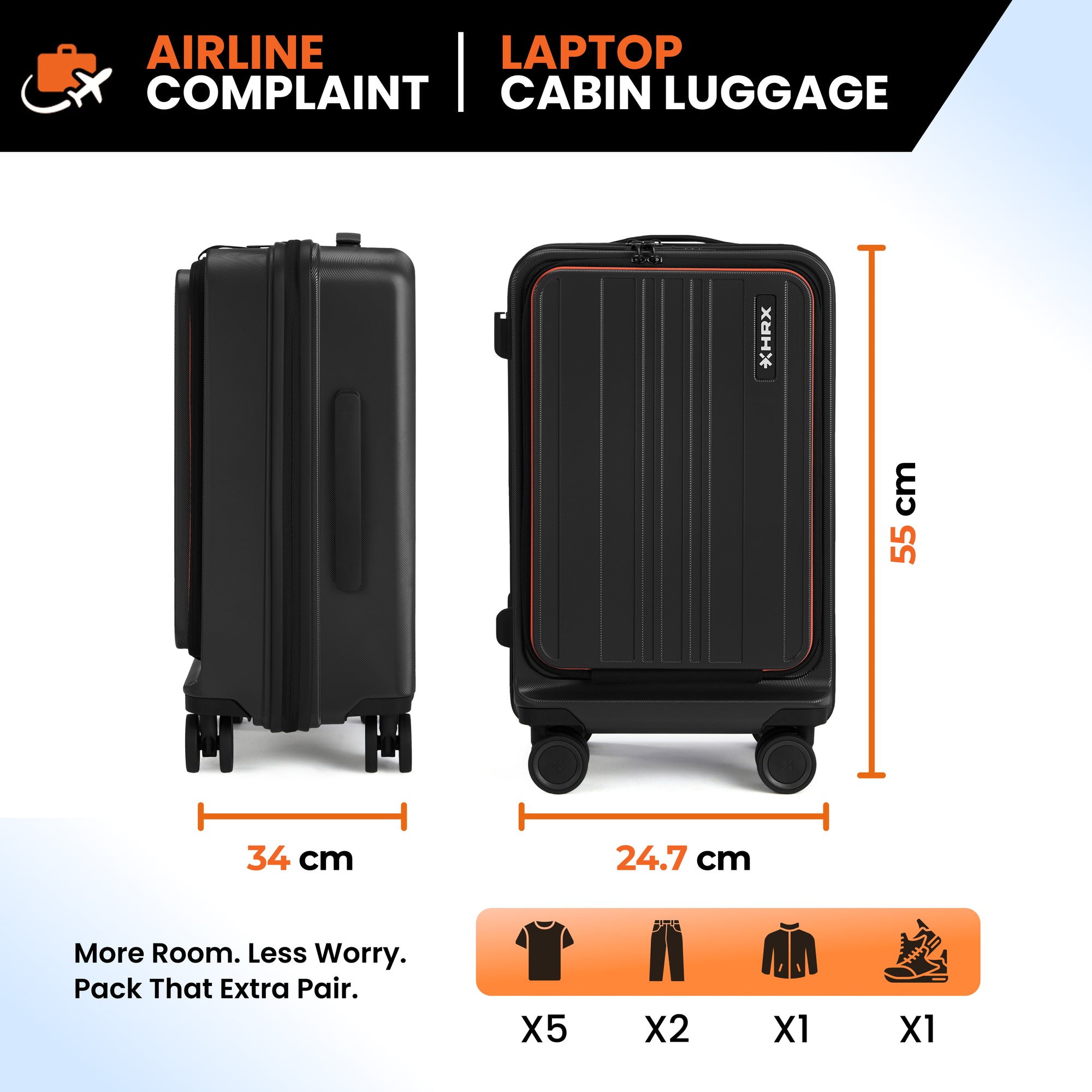 HRX Transit Trolley with Laptop Compartment