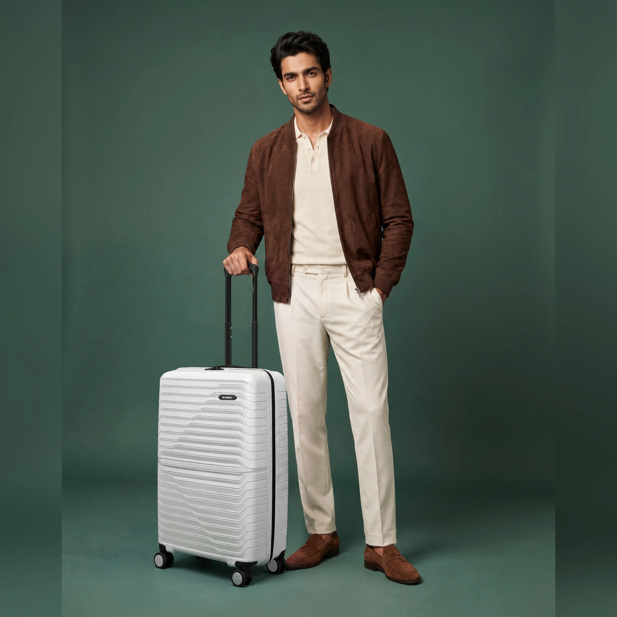 HRX Kyoto Small Cabin Suitcase (56 cm) 8 Wheels - Polypropylene - White