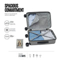 Dark grey cabin trolley with spacious interior compartment and packing organizers