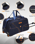 HRX Strolley Duffel Bag - Overdrive Wheel Push Button Soft Luggage