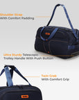 HRX Strolley Duffel Bag - Overdrive Wheel Push Button Soft Luggage