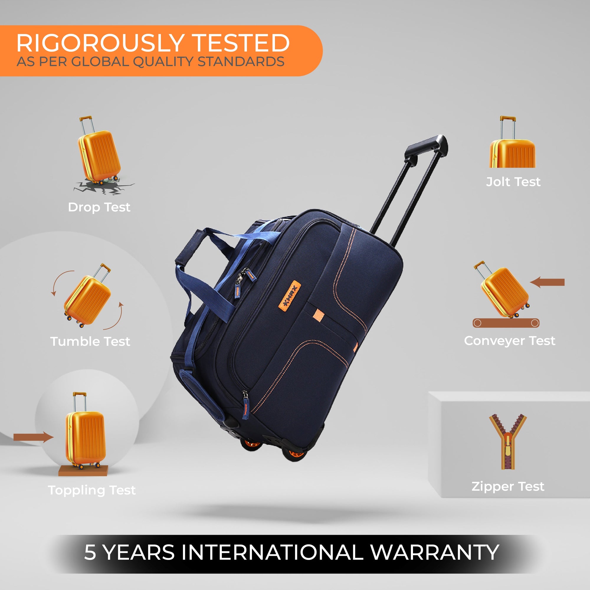 HRX Strolley Duffel Bag - Overdrive Wheel Base Soft Luggage