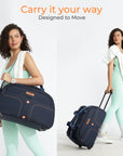 HRX Strolley Duffel Bag - Overdrive Wheel Push Button Soft Luggage