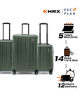 HRX by Hrithik Roshan Hard Body Set of 3 Luggage 8 Wheels - Force