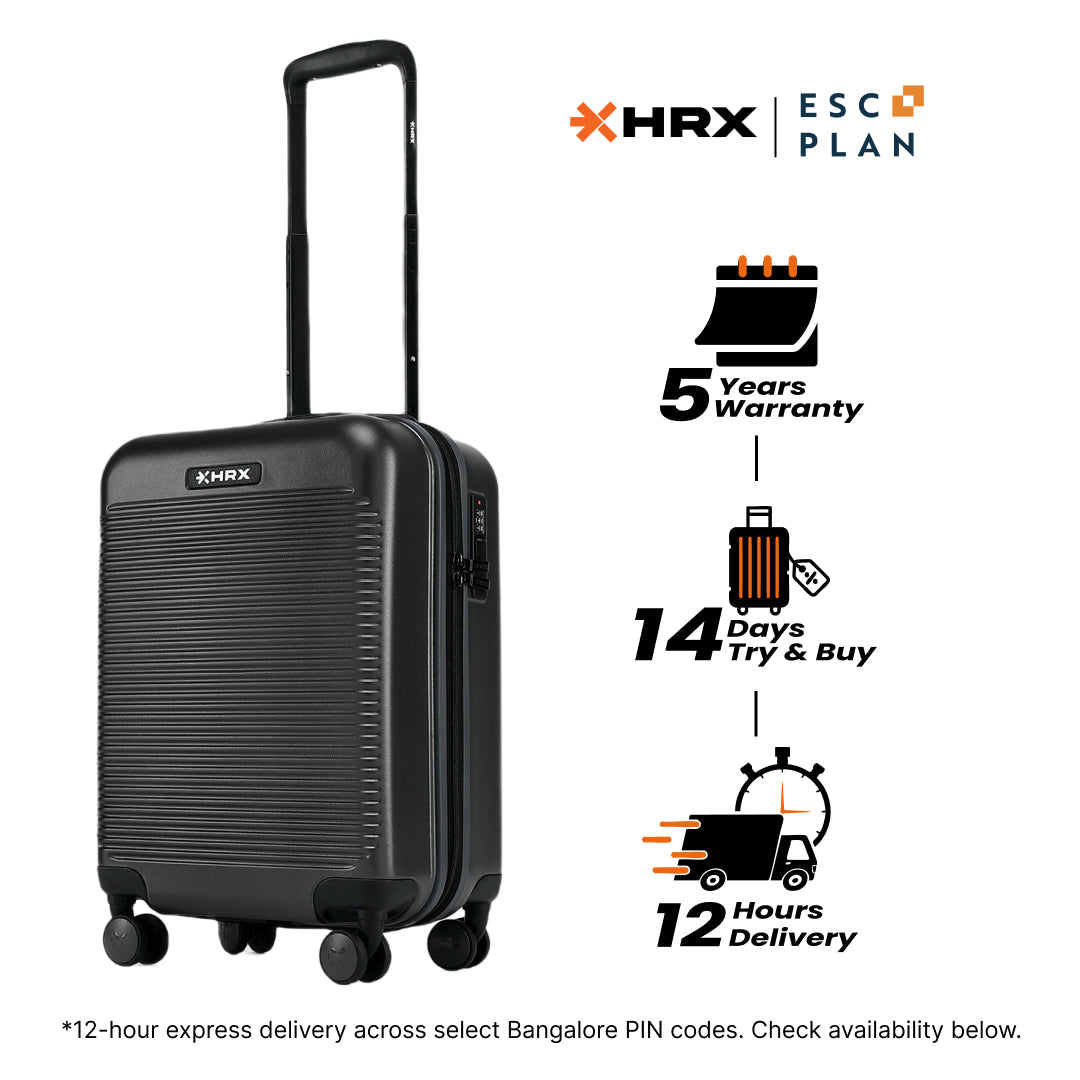 HRX by Hrithik Roshan Small Cabin Suitcase (56 cm) 8 Wheels - Grit