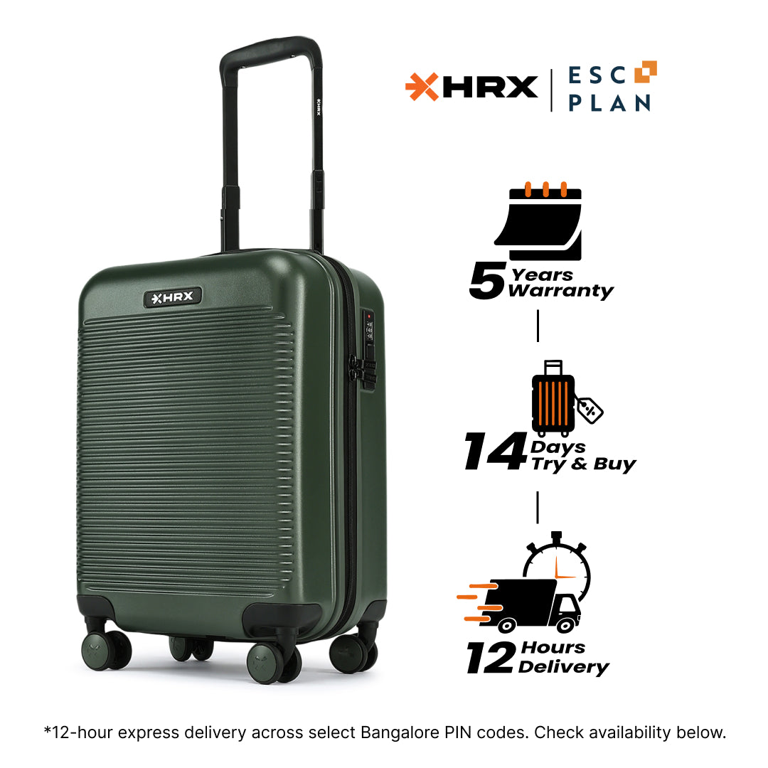 HRX by Hrithik Roshan Small Cabin Suitcase (56 cm) 8 Wheels - Grit