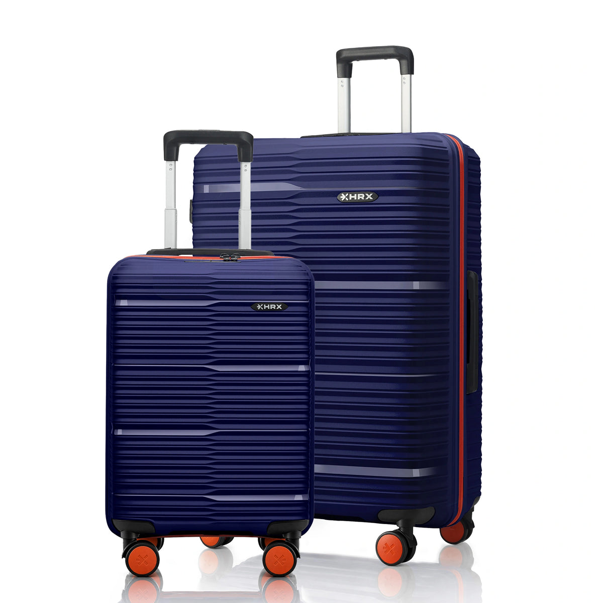 HRX Zanzibar Hard Body Set of 2 Luggage (8 Wheels) - Polypropylene - Blue