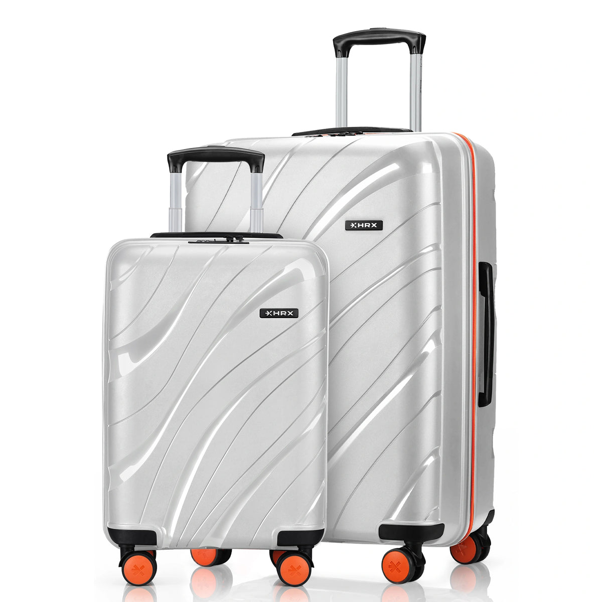 HRX Madrid Hard Body Set of 2 Luggage (8 Wheels) - Polypropylene - Intergallactic Grey
