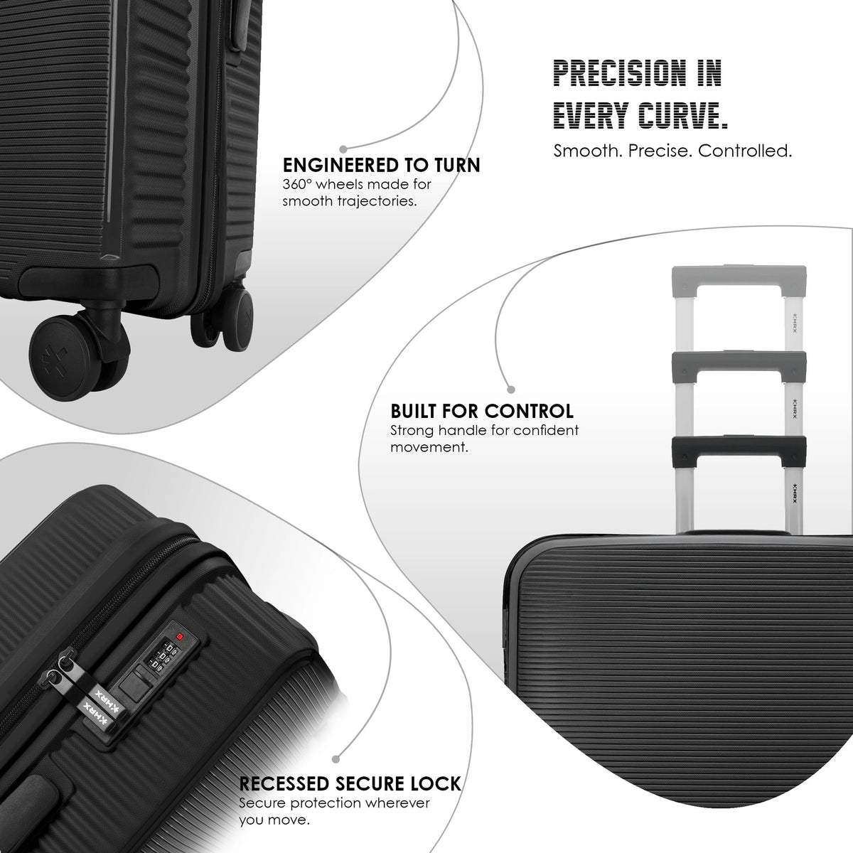 HRX Parabola Cabin Suitcase (55 cm) 8 Wheels - Polypropylene