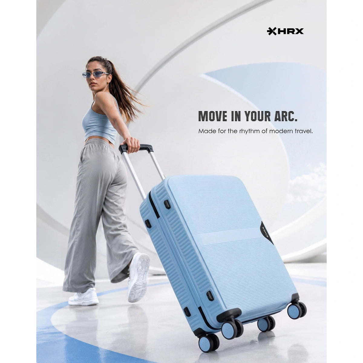 HRX Parabola Cabin Suitcase (55 cm) 8 Wheels - Polypropylene