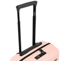 Peach small cabin suitcase with telescopic handle and zipper front
