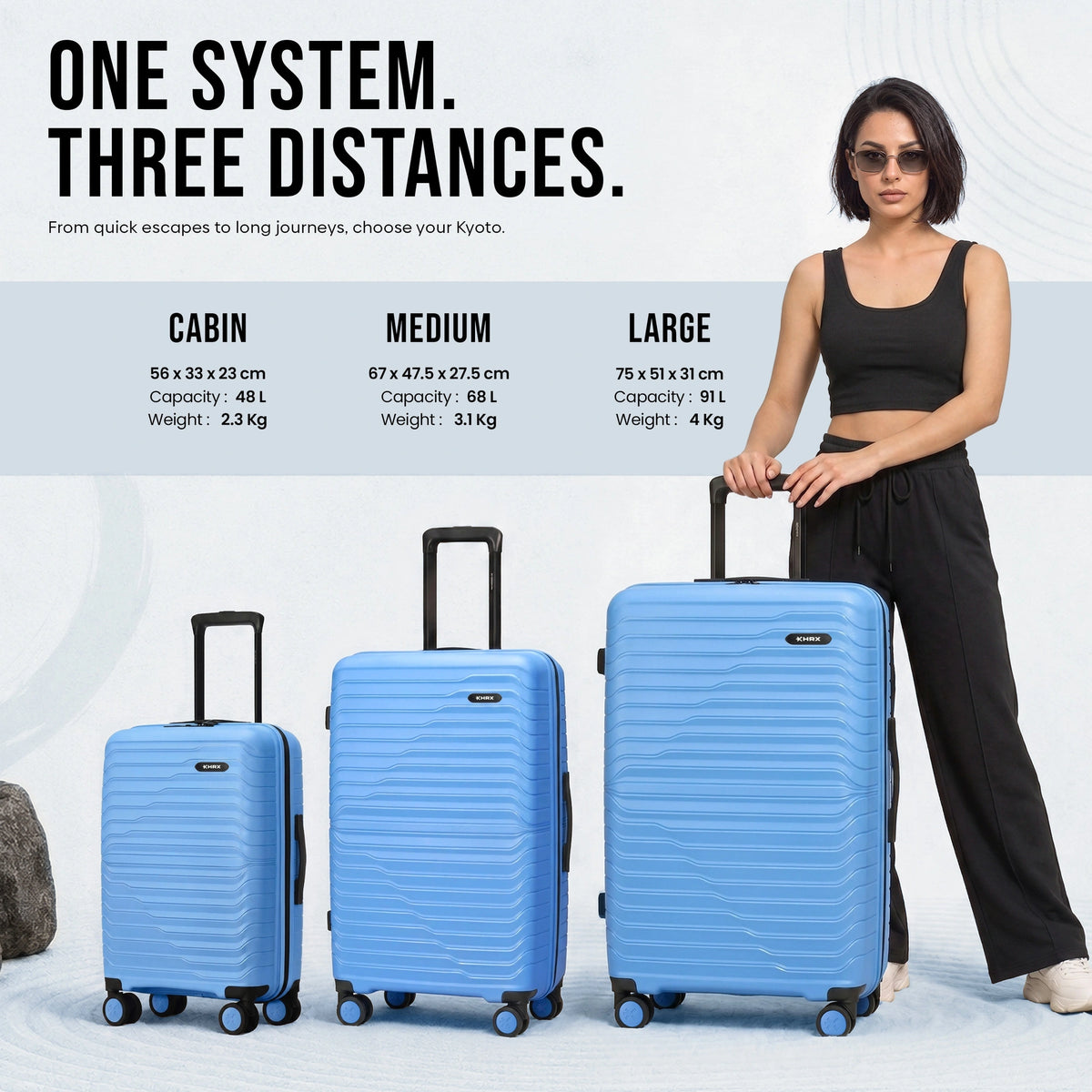 HRX Kyoto Large Check-in Suitcase (75 cm) 8 Wheels - Polypropylene