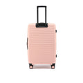Large check-in suitcase, peach, rear view with telescopic handle