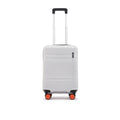 HRX Helium small cabin suitcase, white, 8-wheel spinner with front latch detail