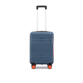 Cabin suitcase, blue hard shell with telescopic handle and 8 wheels