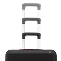 Dark grey check-in suitcase with telescopic handle and ridged shell