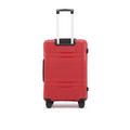 Red medium check-in suitcase front view with top handle and 8 wheels