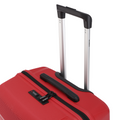 Red medium check-in suitcase top with telescopic handle and black carry handle