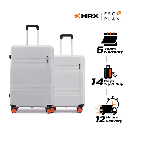 HRX by Hrithik Roshan Hard Body Set of 2 Luggage 8 Wheels - Helium