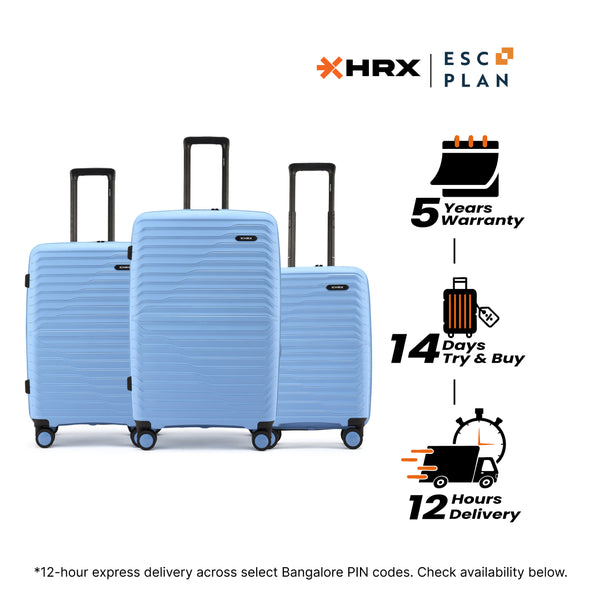 HRX by Hrithik Roshan Hard Body Set of 3 Luggage 8 Wheels - Kyoto