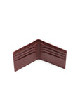 Men's Lume bi-fold wallet, cherry interior with card slots and center fold