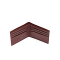 Men's Lume bi-fold wallet, cherry interior with card slots and center fold