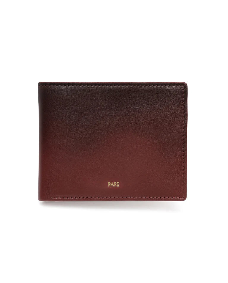 Men's Lume bi-fold wallet, cherry red leather, small front logo