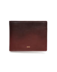 Men's Lume bi-fold wallet, cherry red leather, small front logo