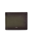 Men's Lume bi-fold wallet, dark olive leather, small front logo
