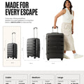Grey cabin trolley with telescopic handle; upright suitcase form and side shell details