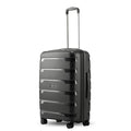 Medium check-in trolley suitcase with textured dark shell, telescopic handle, 4 wheels