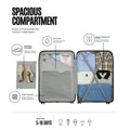 Light grey polypropylene trolley set of 3 with spacious compartment and side mesh pockets
