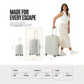 Light grey medium check-in trolley with telescopic handle and four spinner wheels.
