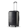 Black medium check-in trolley with telescopic handle, side lock, and 4 wheels