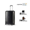 Black medium trolley with telescopic handle and 4 wheels, brand badge on front