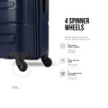 Check-in trolley corner with 4 spinner wheels and molded base, dark blue