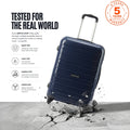 Snitch Loop polypropylene trolley set, dark blue cases with telescopic handle and 4 spinner wheels