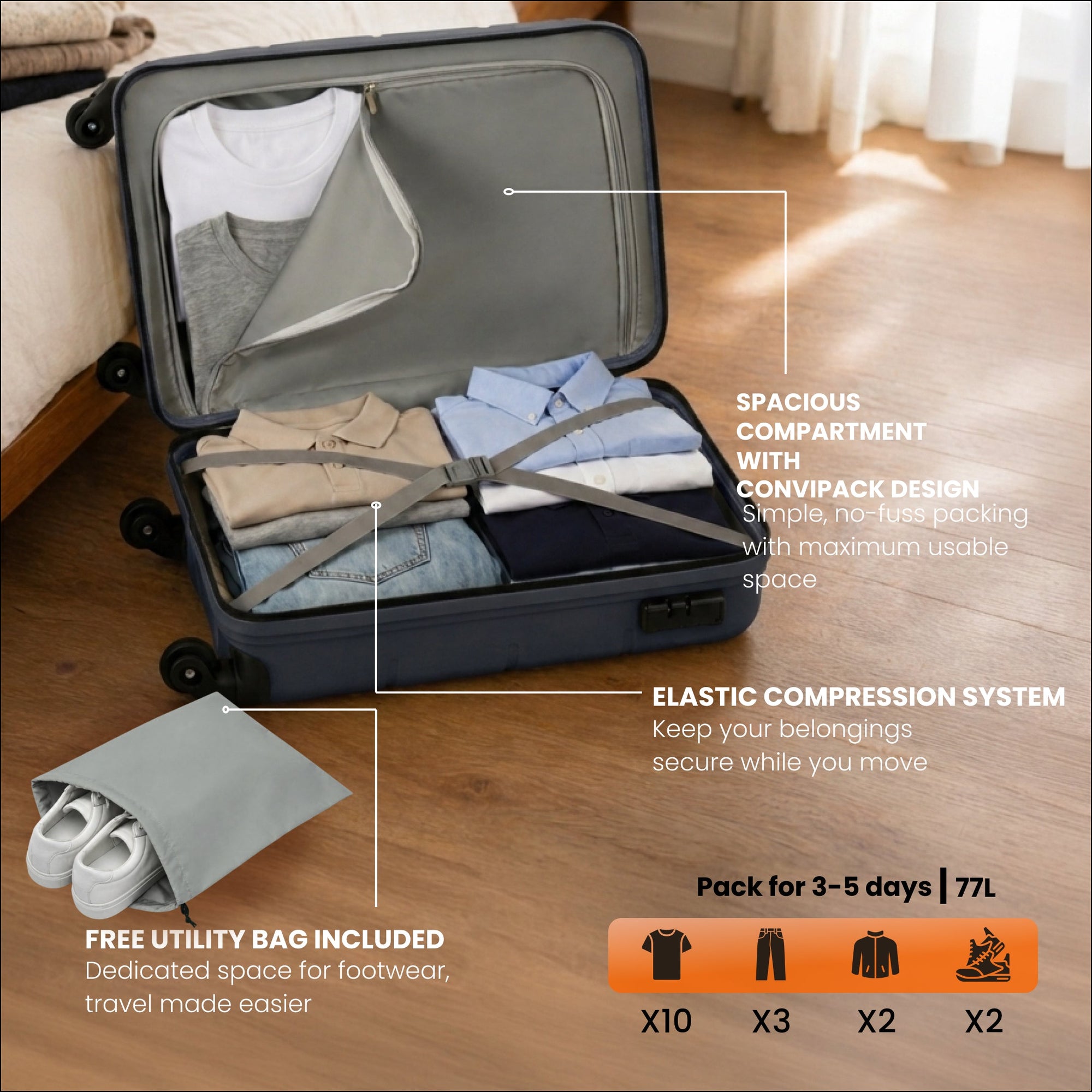 Snitch Loop Polypropylene Set of 2 Trolley (4 Wheels)