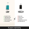 Teal Snitch Loop cabin trolley with telescopic handle and durable molded shell