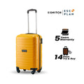 Yellow 4-wheel cabin trolley with telescopic handle and molded poly shell