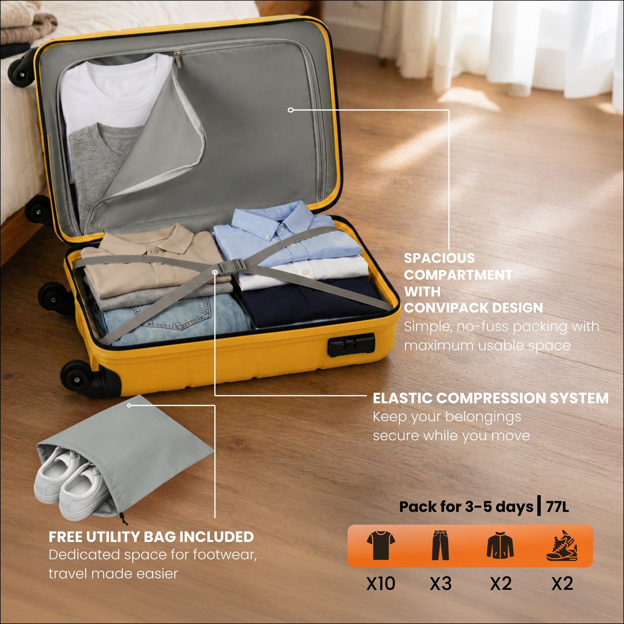 Snitch Loop Polypropylene Set of 2 Trolley (4 Wheels)
