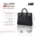Black carbon-fiber finish messenger bag with top handles and front flap pocket
