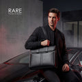 Black nylon messenger briefcase worn over the shoulder