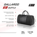 Carbon black duffle bag with short handles and side zipper pocket