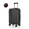 Dark grey hard-shell polycarbonate trolley suitcase with telescopic handle and four wheels