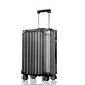 Charcoal polycarbonate cabin suitcase, 8 wheels, recessed TSA lock