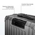 Charcoal polycarbonate suitcase with comfort-grip telescopic handle